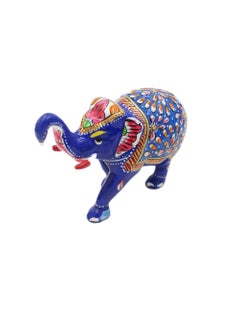Antique Museum Handmade Hand Painted Elephant with Carving Work 4 Inch  - Image 3