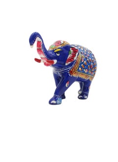 Antique Museum Handmade Hand Painted Elephant with Carving Work 4 Inch  - Image 4