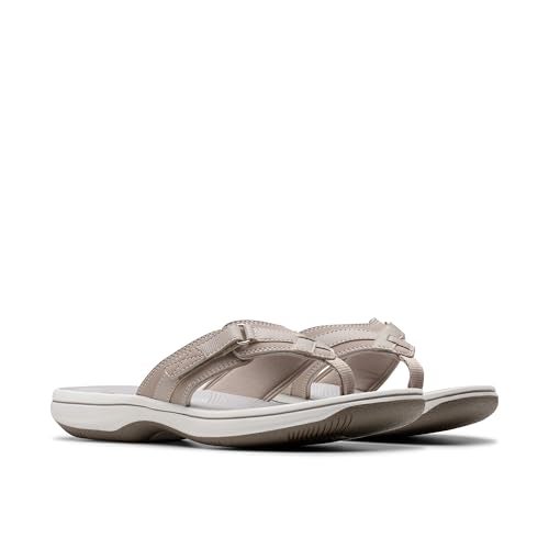 Clarks Women's Breeze Sea Flip-Flop, Light Taupe Synthetic, 8 - Image 5