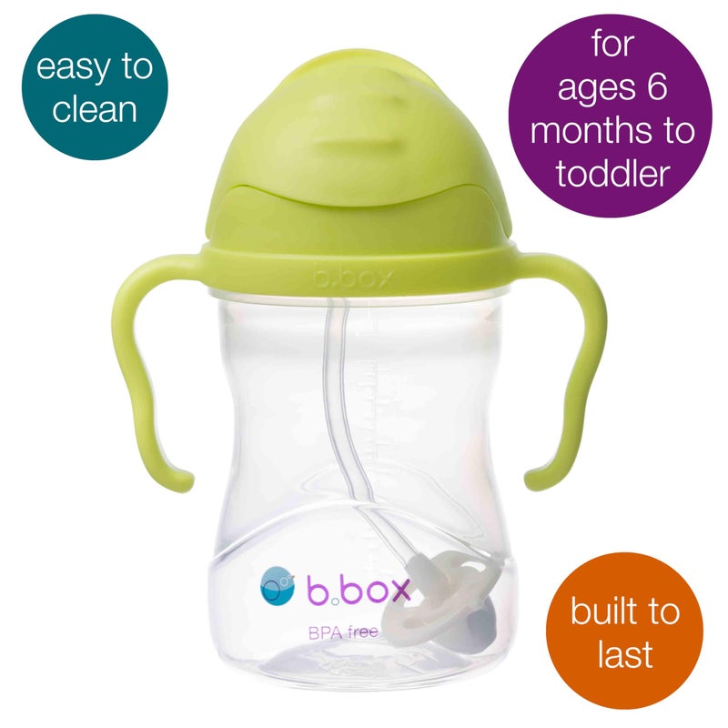 b.box Sippy Cup with Weighted Straw. Drink from any Angle, Leak Proof, Spill Proof, Easy Grip. BPA Free, Dishwasher Safe. For Babies 6m+ to Toddlers (Pineapple, 8oz) - Image 3