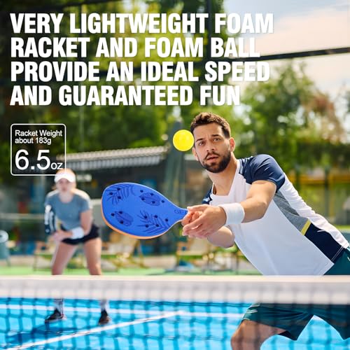 GEAVESS Foam Beach Tennis Racket Set, Beach Paddle Game Set, EVA Memory Foam Racket for Kids, Junior, Adult - Image 5