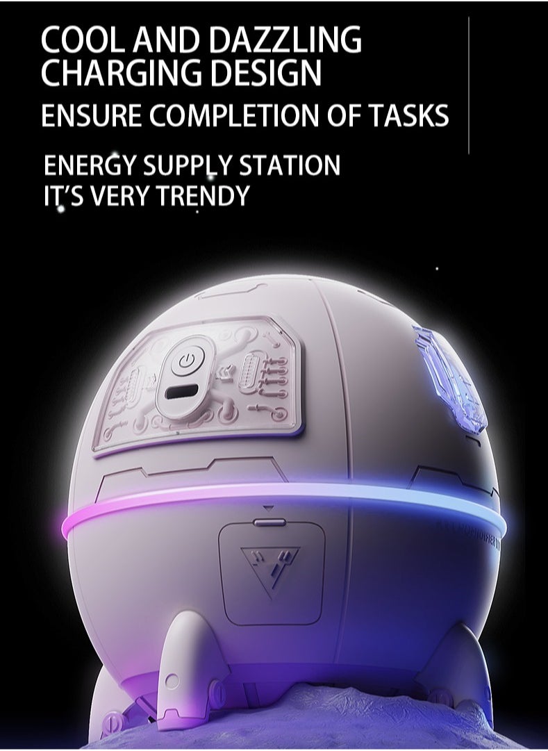 AROAQ - Space Capsule Humidifier, USB Rechargeable Quiet Fragrance Diffuser, Compact And Portable Astronaut Humidifier, Durable Air Freshener With LED Light For Home And Office, (1pc, White) - Image 1