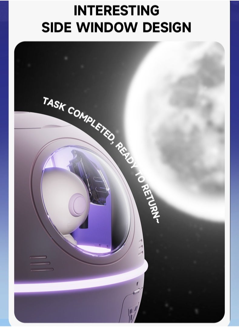 AROAQ - Space Capsule Humidifier, USB Rechargeable Quiet Fragrance Diffuser, Compact And Portable Astronaut Humidifier, Durable Air Freshener With LED Light For Home And Office, (1pc, White) - Image 1