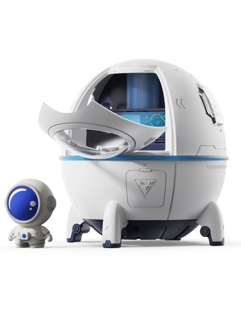 Space Capsule Humidifier, USB Rechargeable Quiet Fragrance Diffuser, Compact And Portable Astronaut Humidifier, Durable Air Freshener With LED Light For Home And Office, (1pc, White)