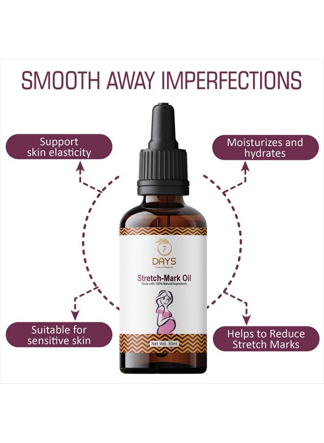 7 Days 7DAYSNATURAL Stretch Mark Oil for Pregnancy | Boosts Elasticity & Fades Stretch Marks | Coconut Oil Blended with 9 Botanical Oils(30 Ml) - Image 5