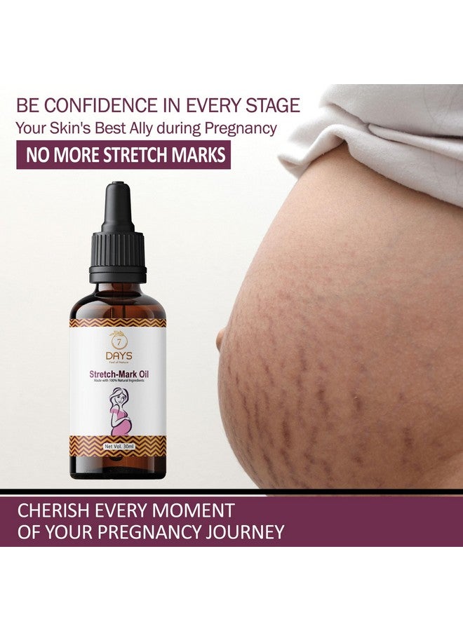 7 Days 7DAYSNATURAL Stretch Mark Oil for Pregnancy | Boosts Elasticity & Fades Stretch Marks | Coconut Oil Blended with 9 Botanical Oils(30 Ml) - Image 2