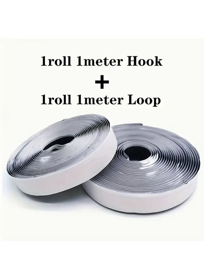 Black Double Sided Adhesive Tape 2 Rolls Strong Sticky Fastening For Home Office - Image 1