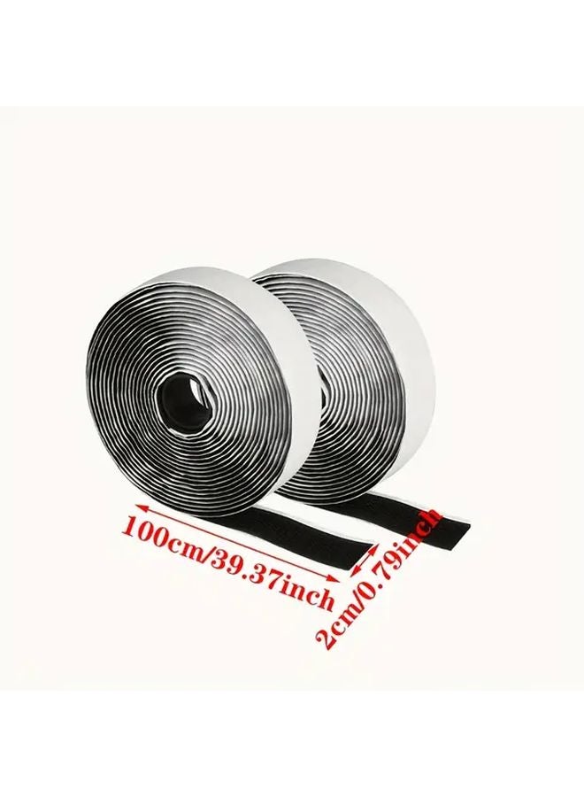 Black Double Sided Adhesive Tape 2 Rolls Strong Sticky Fastening For Home Office - Image 3