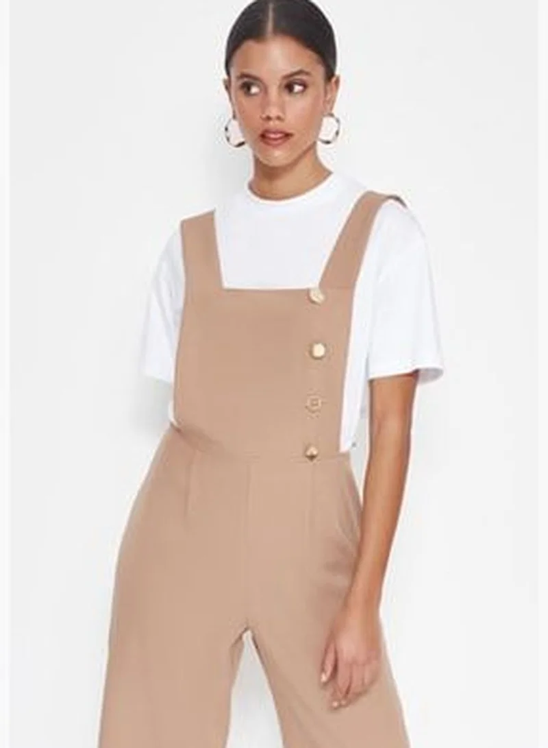 trendyol Mink Woven Button Detailed Overalls TWOSS19LJ0356