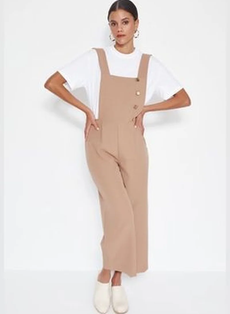 trendyol Mink Woven Button Detailed Overalls TWOSS19LJ0356