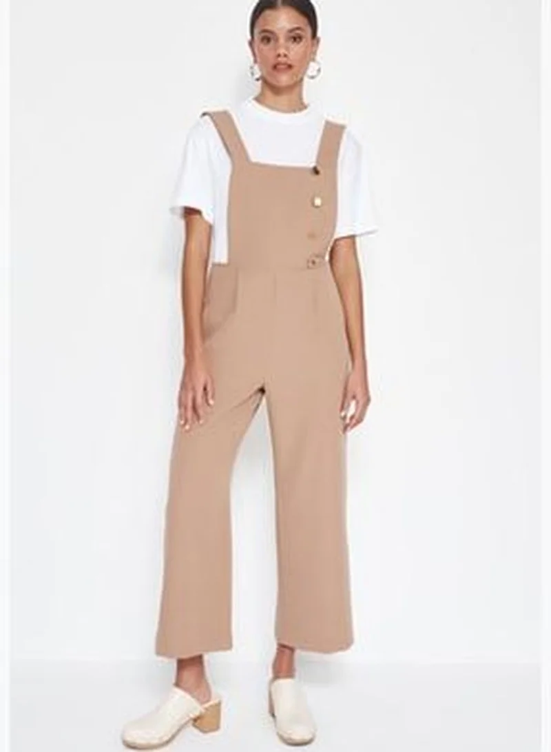 trendyol Mink Woven Button Detailed Overalls TWOSS19LJ0356