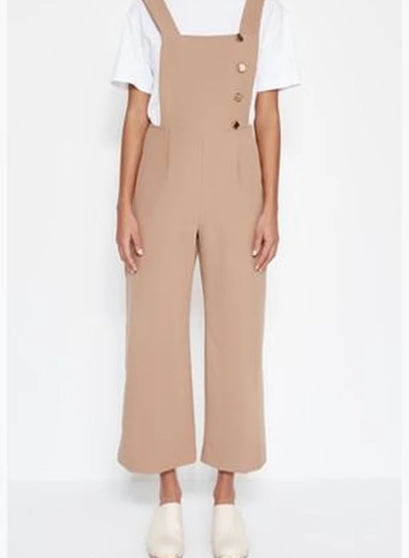 trendyol Mink Woven Button Detailed Overalls TWOSS19LJ0356