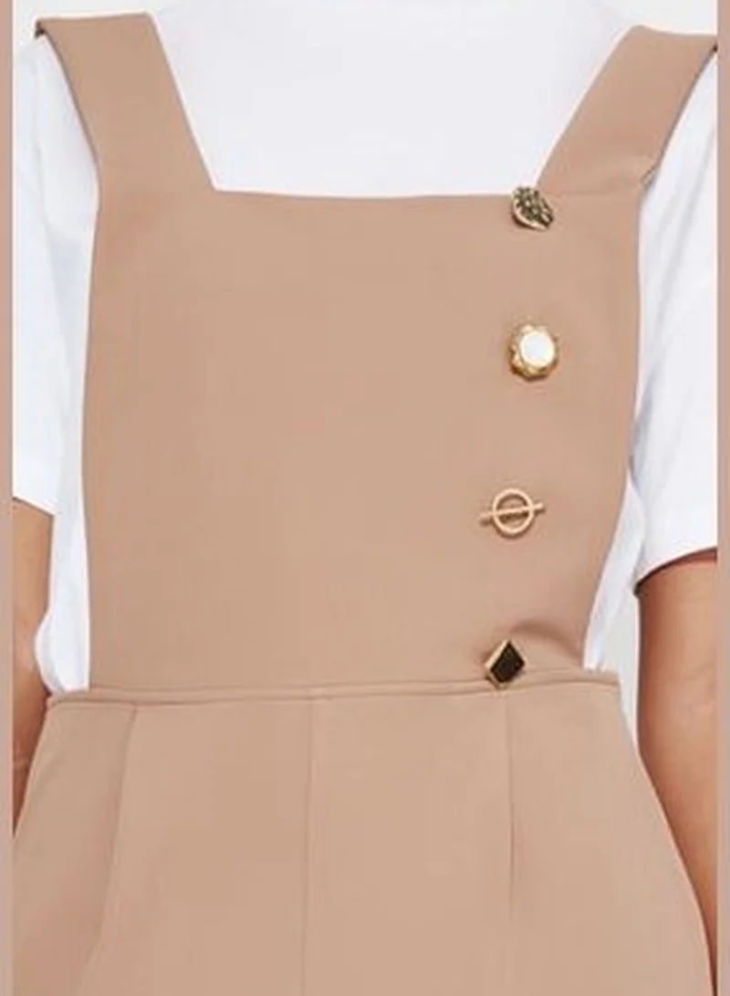 trendyol Mink Woven Button Detailed Overalls TWOSS19LJ0356