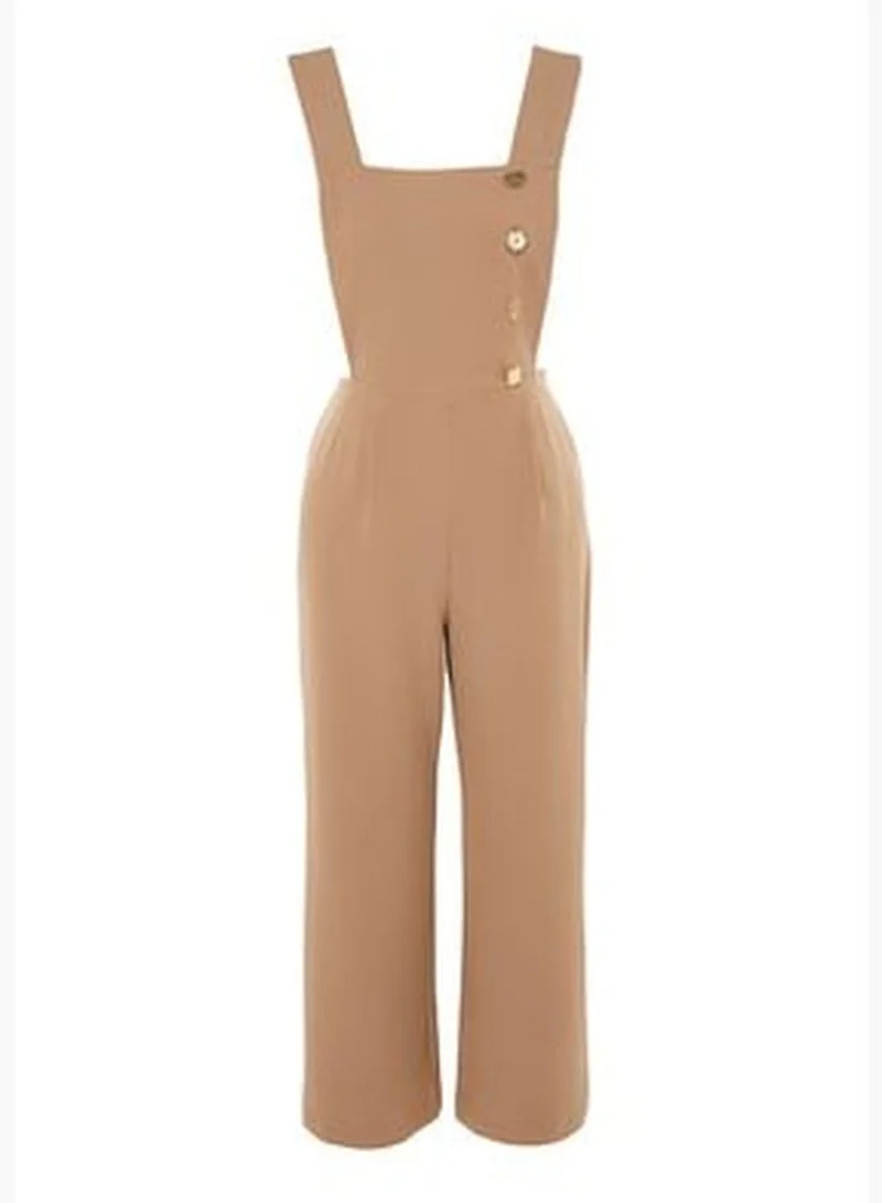 trendyol Mink Woven Button Detailed Overalls TWOSS19LJ0356