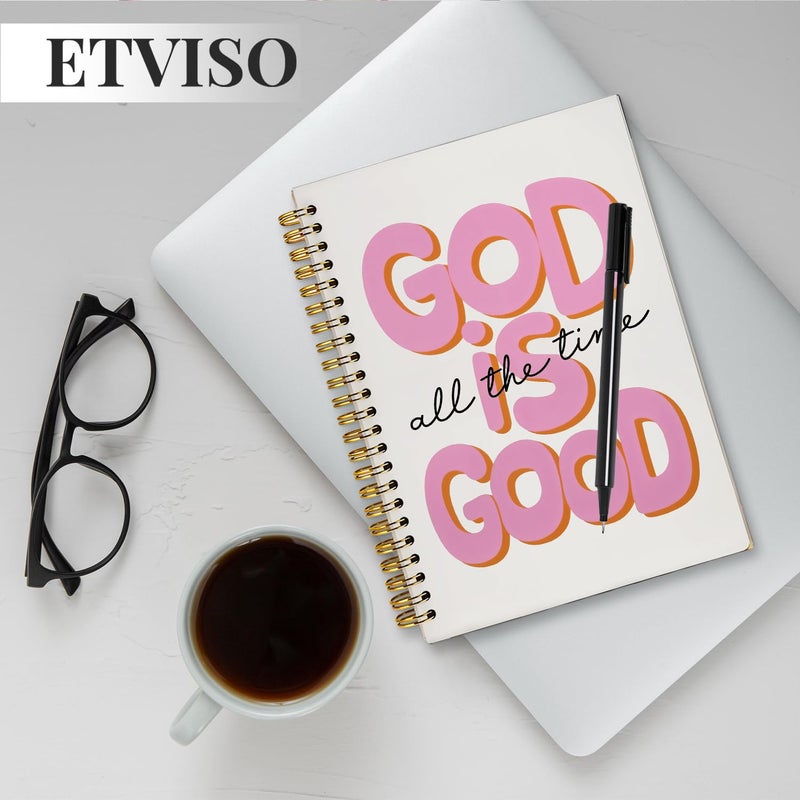 ETVISO Pink Bible Journal Notebook for Women, Inspirational Christian Gifts for Women, Prayer Bible Supplies Journal, Church Notes Notebook, Cute Preppy Aesthetic Hardcover Spiral Notebooks 5.5x8.3 - Image 5