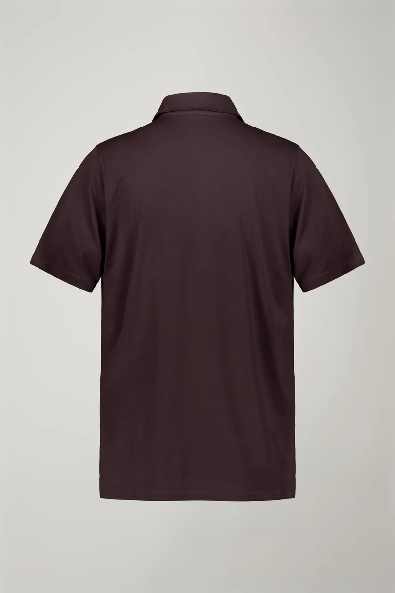 Doppelganger Red Men's polo shirt short sleeves 100% supima cotton regular fit - Bordeaux for Men | Best Price UAE