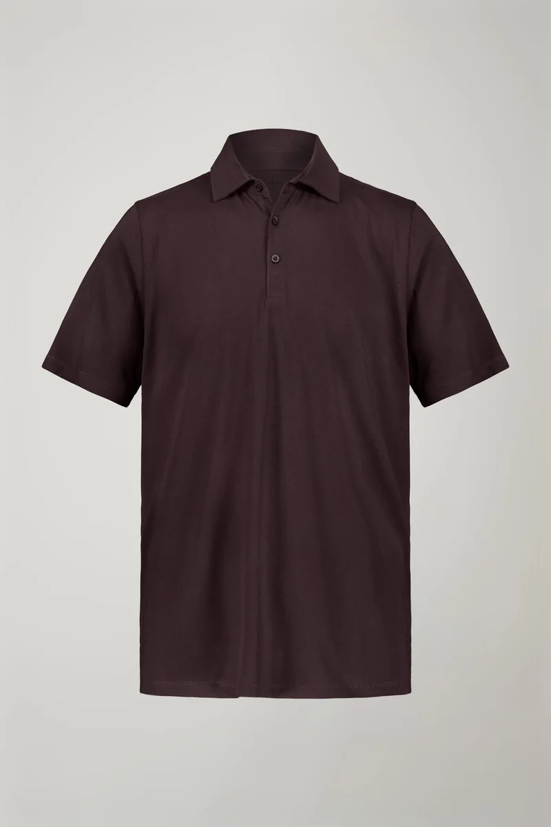 Doppelganger Red Men's polo shirt short sleeves 100% supima cotton regular fit - Bordeaux for Men | Best Price UAE