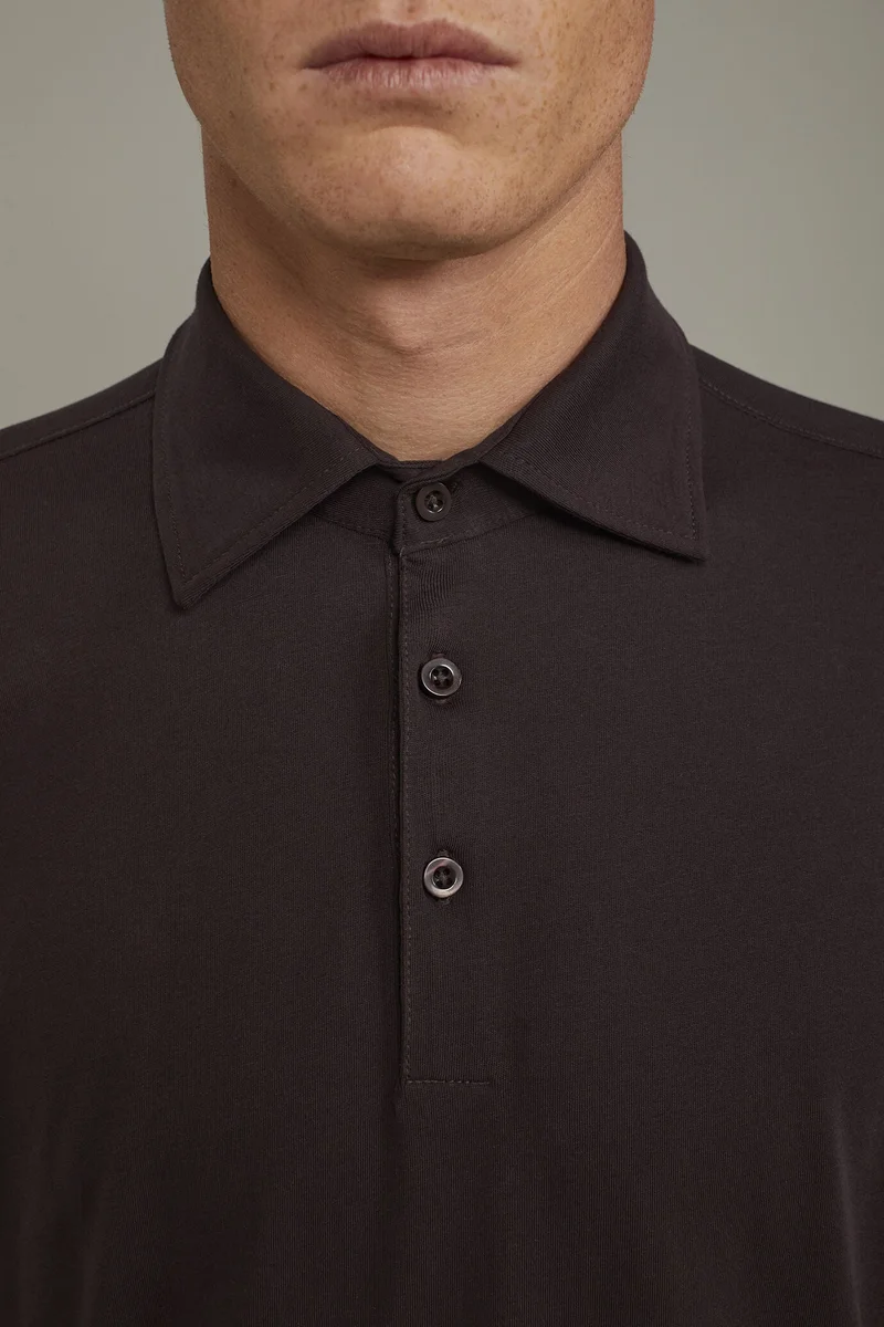 Doppelganger Red Men's polo shirt short sleeves 100% supima cotton regular fit - Bordeaux for Men | Best Price UAE