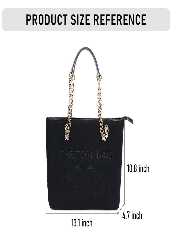 Chinllo Tote Bag for Women, Medium Top Handle Handbags Purse, Black-suede, Medium - Image 3