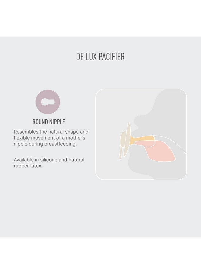 BIBS De Lux Baby Pacifier 2-Pack | Made in Denmark | BPA Free Dummy Soother, Round Nipple. Natural Rubber Latex, Size 1 (0-6 Months), Honey Bee/Olive - Image 2