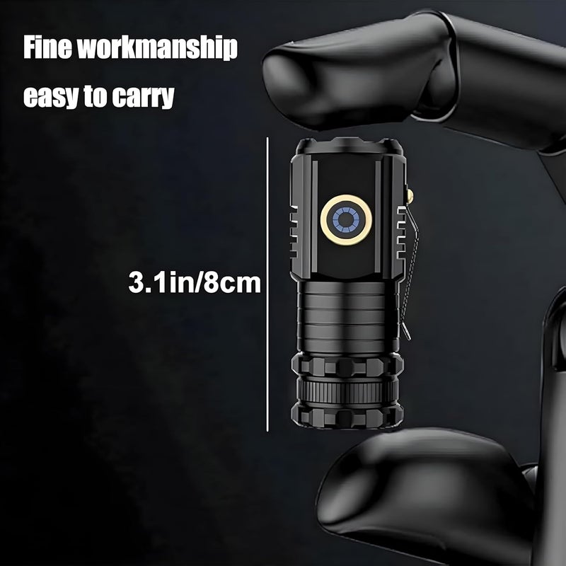 Feelon مصباح فیلون 10000 لومن 4 أوضاع مصابيح فلاش قابلة للشحن مقاومة للماء مصباح جيب مع مشبك مصباح مغناطيسي للتخييم والمشي والطوارئ مع بطاريتين - Image 4