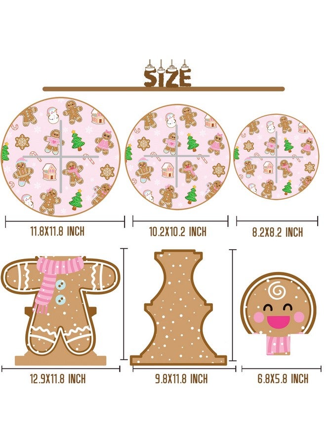 umoni Christmas Gingerbread Man Cupcake Stand 3-Tier Gingerbread Theme Party Cupcake Dessert Tower Xmas Gingerbread Man Cupcake Holder Decorations for Winter Xmas Holiday Party Supplies - Image 4