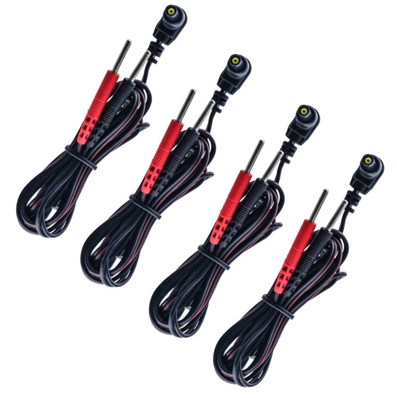 Sandhill Tools Premium Replacement TENS Lead Wires Compatible with Most TENS and EMS Units 45 Long Pack of 4