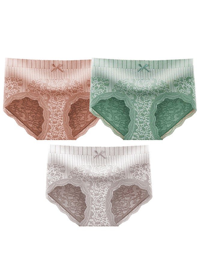 MARGOUN 3 Packs Women's XL Size Lace Panties with High Waist Comfortable and Stylish Underwear for a Flattering Silhouette/XL(waist 68-76/Weight 65~70kg) - Image 3