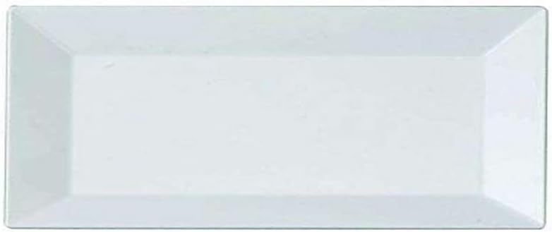 kaya Elegant Rectangular White Plastic Dessert Plates (5.5" x 8.5") - Pack of 10 - Perfect for Weddings, Birthdays & Home Use - Image 1