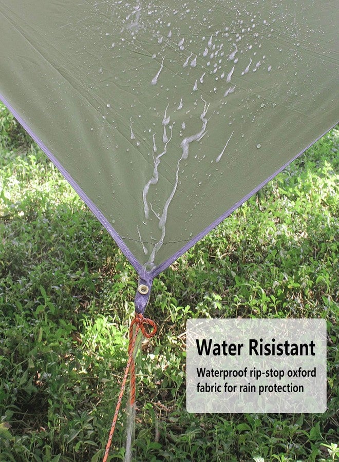 Unigear Tarp 4 x 4 Waterproof Tent Tarpaulin for Hammock with Eyelets + 8 Pegs + 8 Ropes, Rain Cover Sun Protection for Outdoor Camping Reusable - Image 4