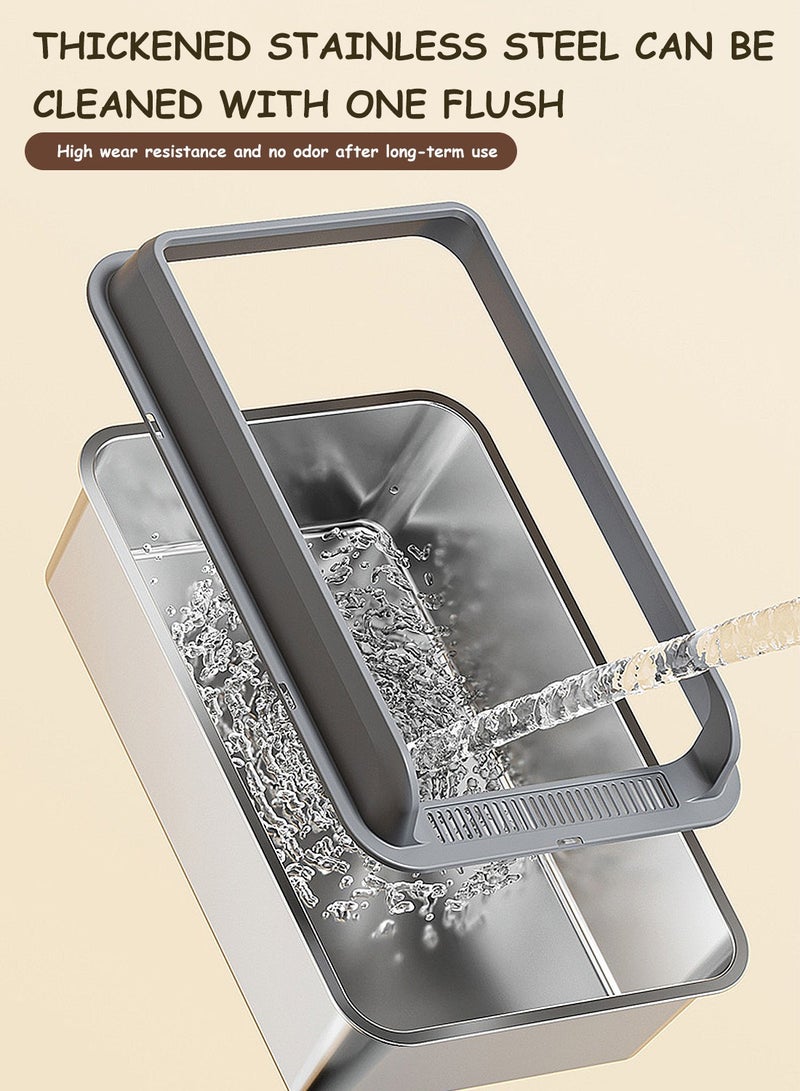Kidle Large Stainless Steel Cat Litter Box Easy Cleaning Kitty Litter Box Cat Litter Tray for Big and Multiple Cats  - Image 2