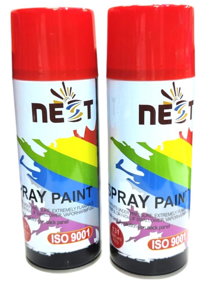 Nest - "NEST RED Spray Paint - 400ml, Multipurpose, Fast Drying, High Gloss Finish - Image 1