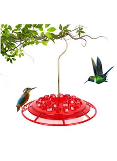 Hummingbird Feeder with Ant Moat - Outdoor Hanging Feeder with 24 Feeding Ports, Perch, Leak-Proof Design, Easy to Clean and Fill - Perfect for Attracting Hummingbirds in Your Garden.