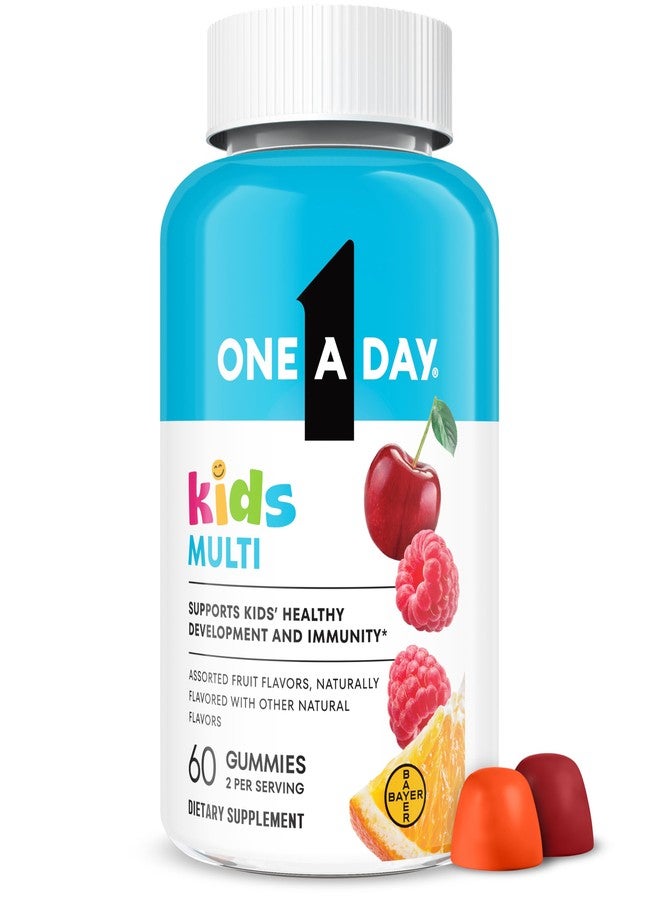 One A Day Kids Multivitamin Gummies, Kids Vitamins with Vitamin C, D, E & Zinc for Immune Support, Childrens Gummy Vitamins, Assorted Fruit Flavors, 60ct (Packaging May Vary) - Image 1