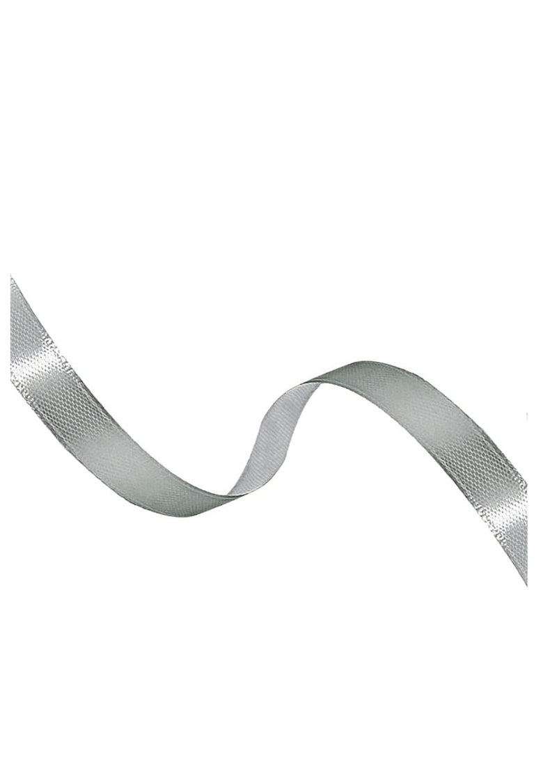 MARKQ شريط ساتان فضي 24 مم × 25 ياردة من قماش البوليستر لتغليف الهدايا، هدايا الحفلات، زينة الزفاف، صنع الأشرطة، باقات، مشاريع الخياطة ومواد الحرف اليدوية - Image 3