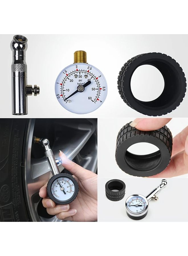 Silver High Precision 60 PSI Tire Pressure Gauge Mechanical Car Tool - Image 5