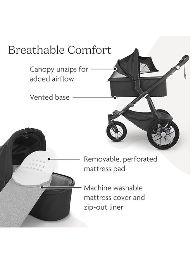 UPPAbaby Bassinet For Newborns - Alice Dusty Pink With Silver Frame, Ideal For Cruz, Ridge, And Minu V2 Strollers, Safe For Overnight Sleeping, Spf 50+ Sunshade, Ventilated Canopy  - Image 3