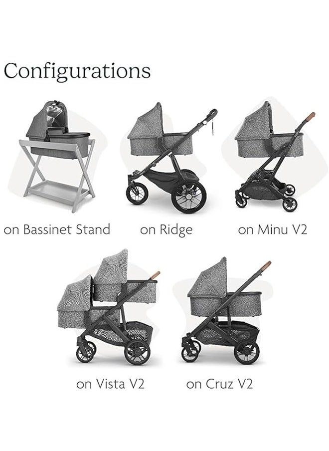 UPPAbaby Bassinet For Newborns - Alice Dusty Pink With Silver Frame, Ideal For Cruz, Ridge, And Minu V2 Strollers, Safe For Overnight Sleeping, Spf 50+ Sunshade, Ventilated Canopy  - Image 4