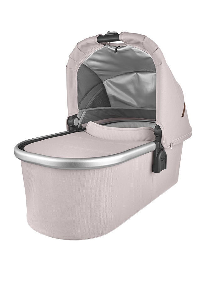 UPPAbaby Bassinet For Newborns - Alice Dusty Pink With Silver Frame, Ideal For Cruz, Ridge, And Minu V2 Strollers, Safe For Overnight Sleeping, Spf 50+ Sunshade, Ventilated Canopy  - Image 1
