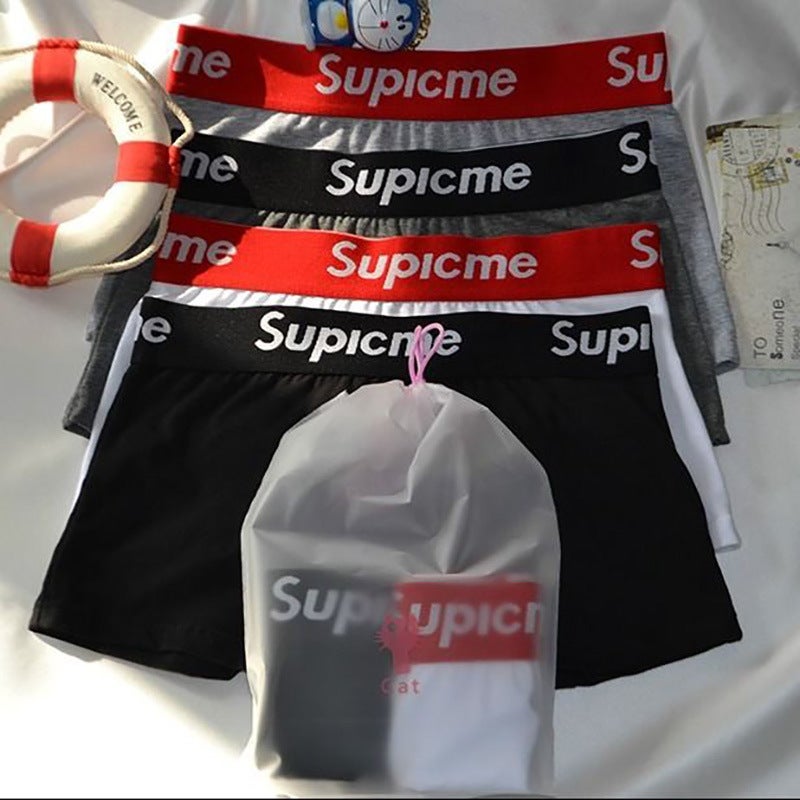 Large Size Underwear Unisex Pure Cotton Wide Edge Simple Sports Boxer Briefs Trendy One Piece Drop Shipping - Image 2