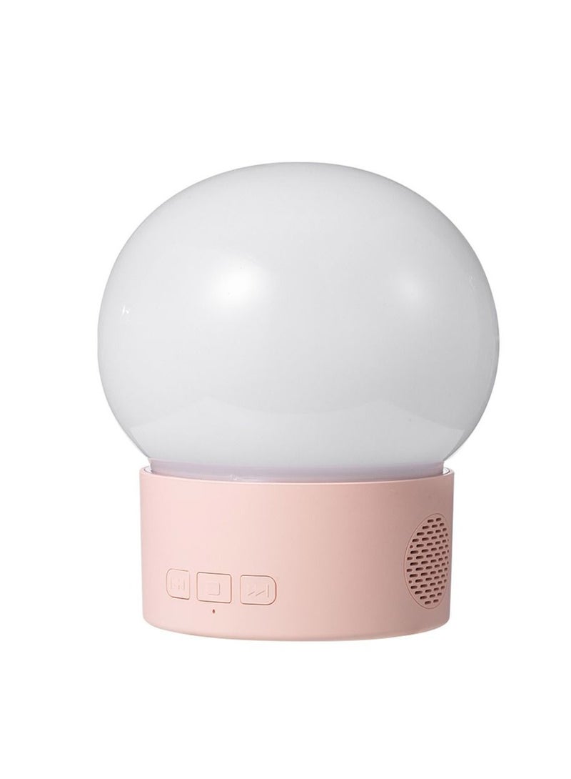 شور كزة الكرة بجانب السرير LED مصباح الإسقاط مصباح الموسيقى مربع ليلي مصباح للطفل الأبيض الوردي - Image 1