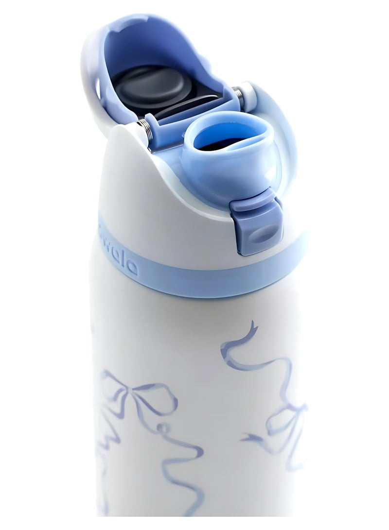 Owala Owala FreeSip Double Insulated Stainless Steel Sports Water Bottle | With Straw | BPA-Free | 1-Pack | 32 oz (Blue Tie)  - Image 4