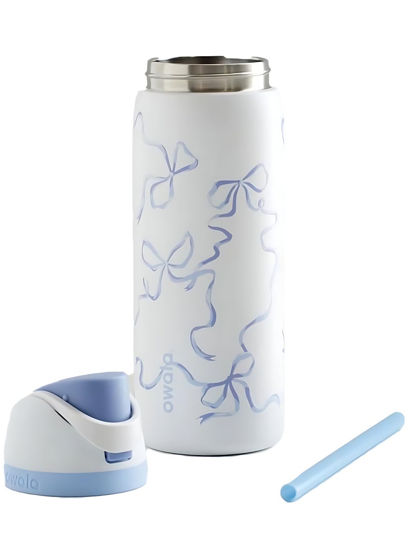 Owala Owala FreeSip Double Insulated Stainless Steel Sports Water Bottle | With Straw | BPA-Free | 1-Pack | 32 oz (Blue Tie)  - Image 5