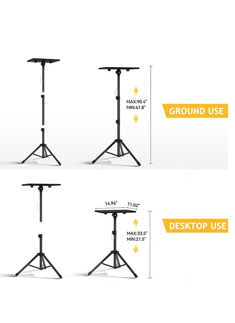 T-Sign - Projector Laptop Floor Stand Portable Lectern Table Adjustable to 1.2m tall Folding Heavy Duty Tripod Base Tray Bedside Notebook Stand - Image 1
