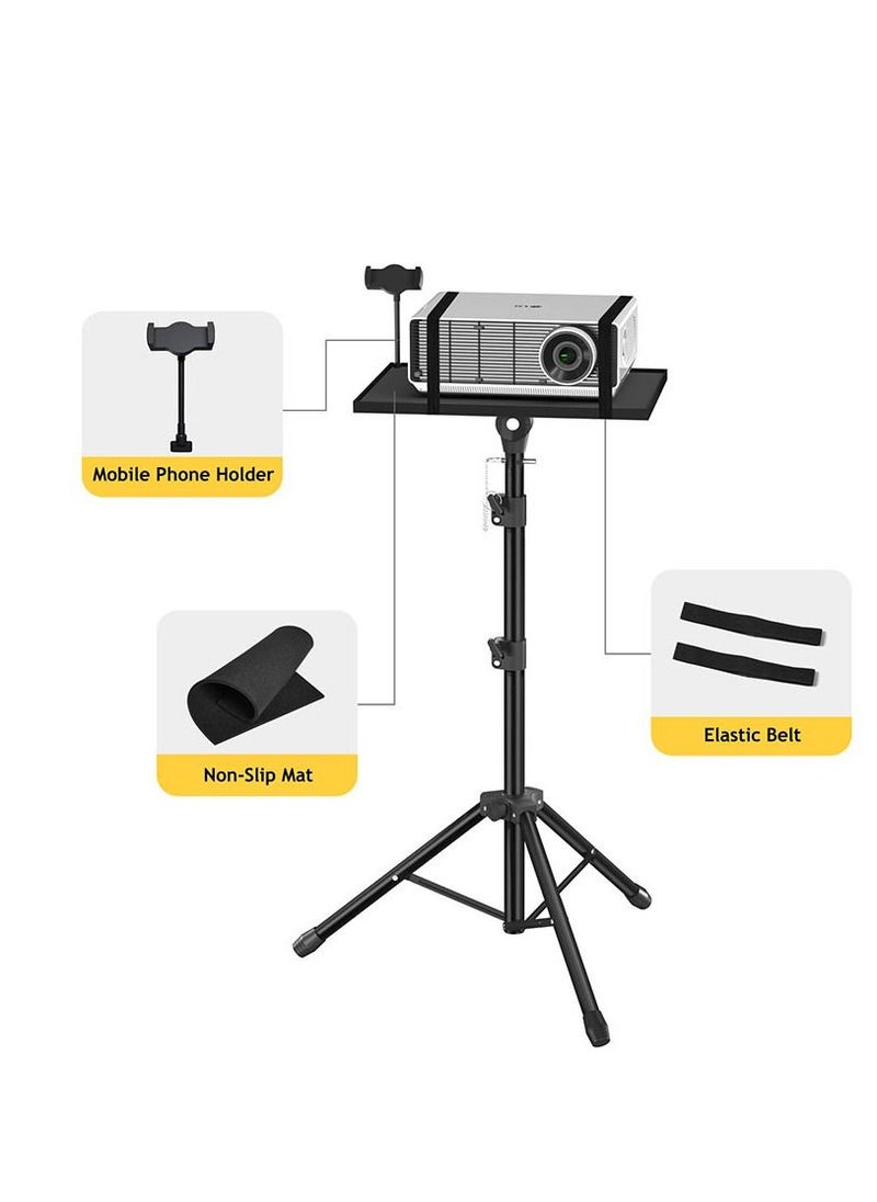 T-Sign - Projector Laptop Floor Stand Portable Lectern Table Adjustable to 1.2m tall Folding Heavy Duty Tripod Base Tray Bedside Notebook Stand - Image 1