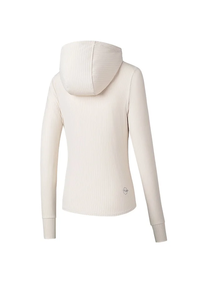 ANTA A-UV PROTECT Women's Slim Fit Brown Workout Training Commute Knit Track Top