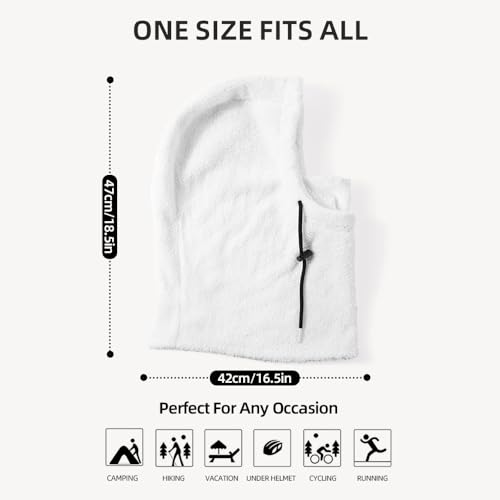 MVPTOO Ski Mask Balalclava Windproof Face Mask Warm Fleece Neck Cover for Cold Weather Helmet Hood for Men & Women (White) - Image 5