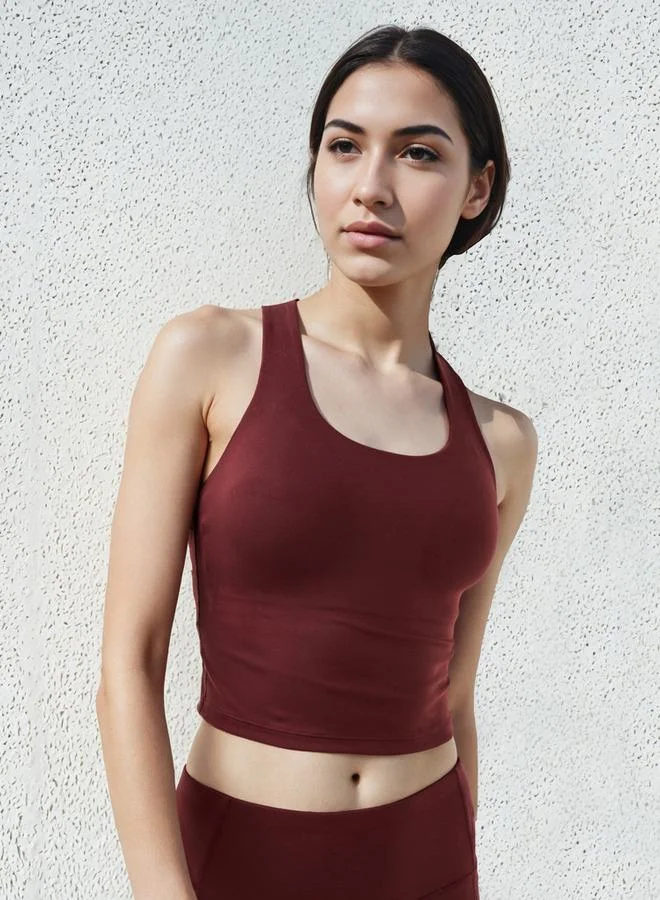 ADOT by Splash Women's Elastic Hem Racerback Sports Bra