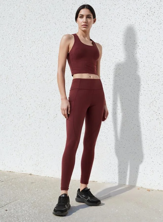 ADOT by Splash Women's Elastic Hem Racerback Sports Bra