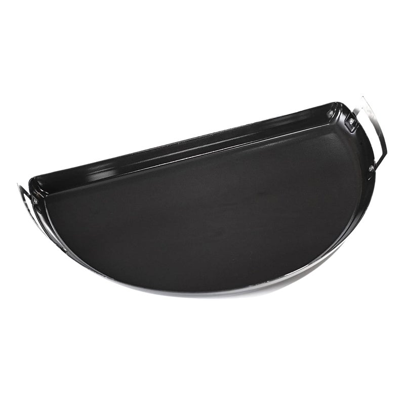 Slow 'N Sear SnS Grills Drip N Roast Pan 22 AllinOne Drip Pan Roasting  Baking Pan for Outdoor Grilling  Indoor Oven Use Carbon Steel with Black Porcelain Coating  Fits 22 Weber  Other Kettle Grills 